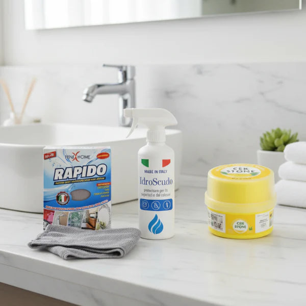 Kit Pulizia Panno Rapido + Cek Stone 500G + Idroscudo 500ml